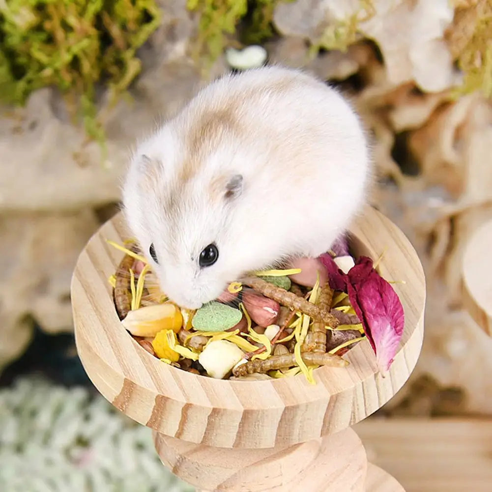 Hamster Wooden Feeding Bowl