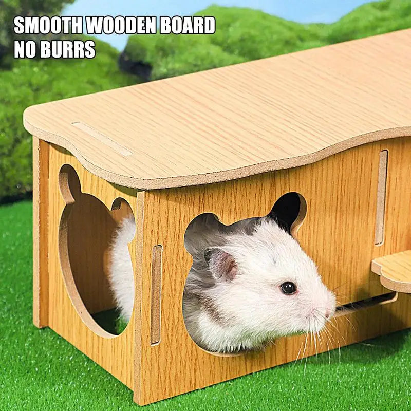 Wooden Hamster Hideout House