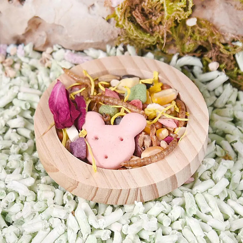 Hamster Wooden Feeding Bowl