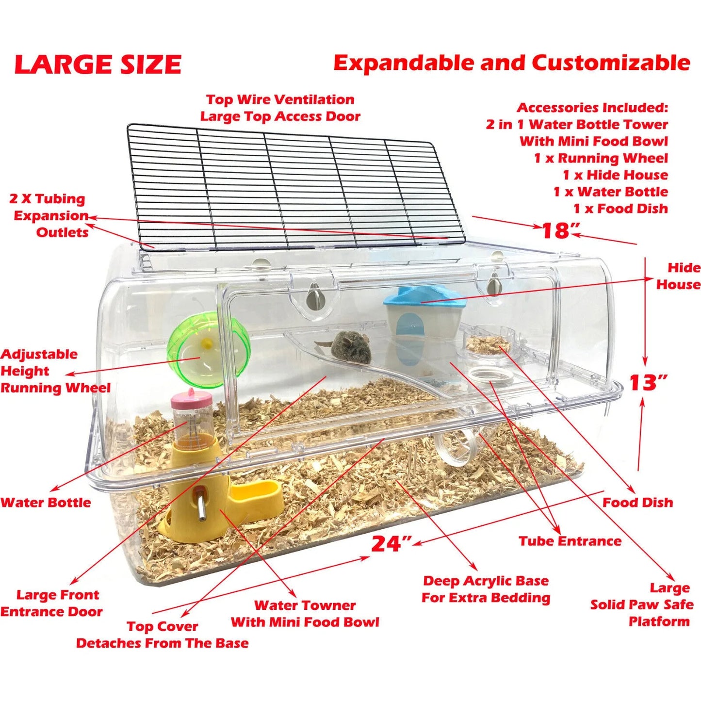 Deluxe Acrylic Hamster Cage