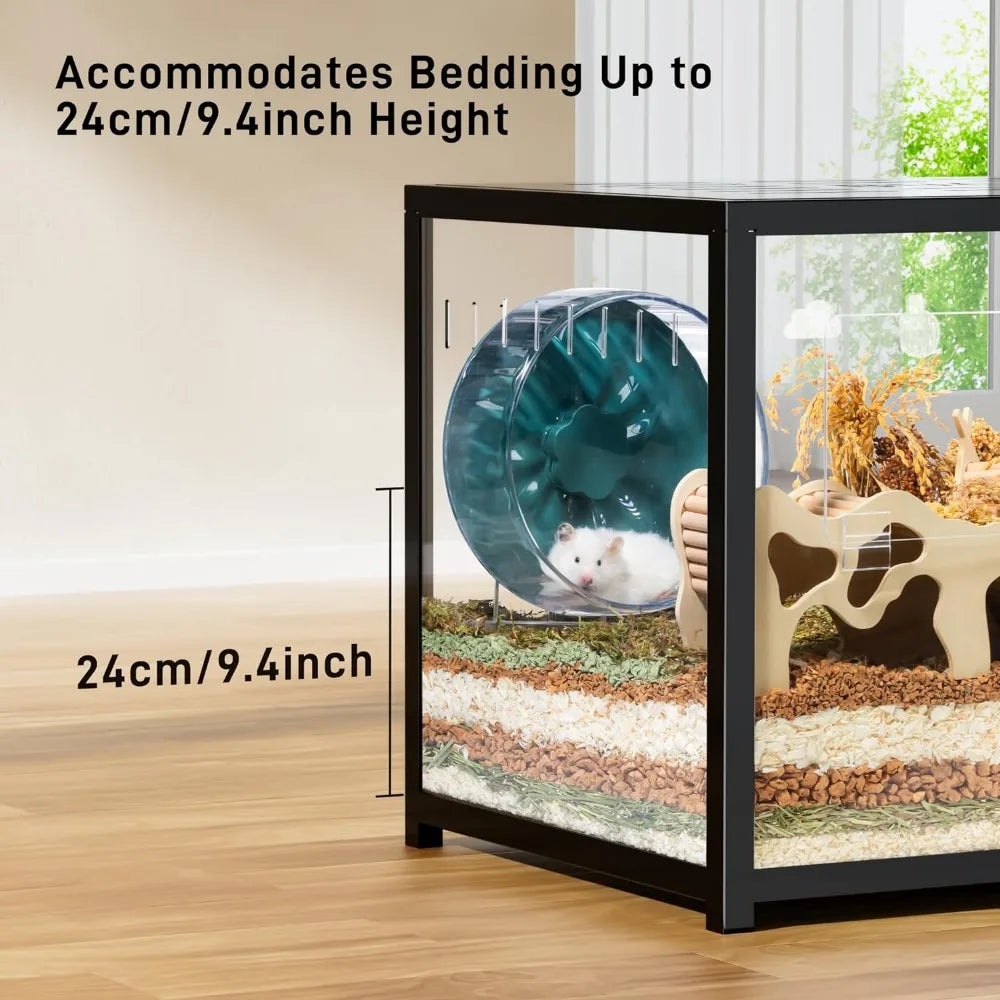 Large Metal Chew-Proof Hamster Cage with Easy Assembly and Ventilation