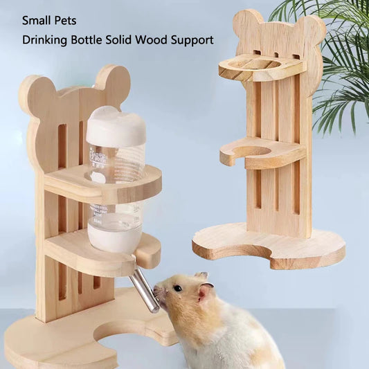 Adjustable Wooden Water Bottle Holder for Hamsters