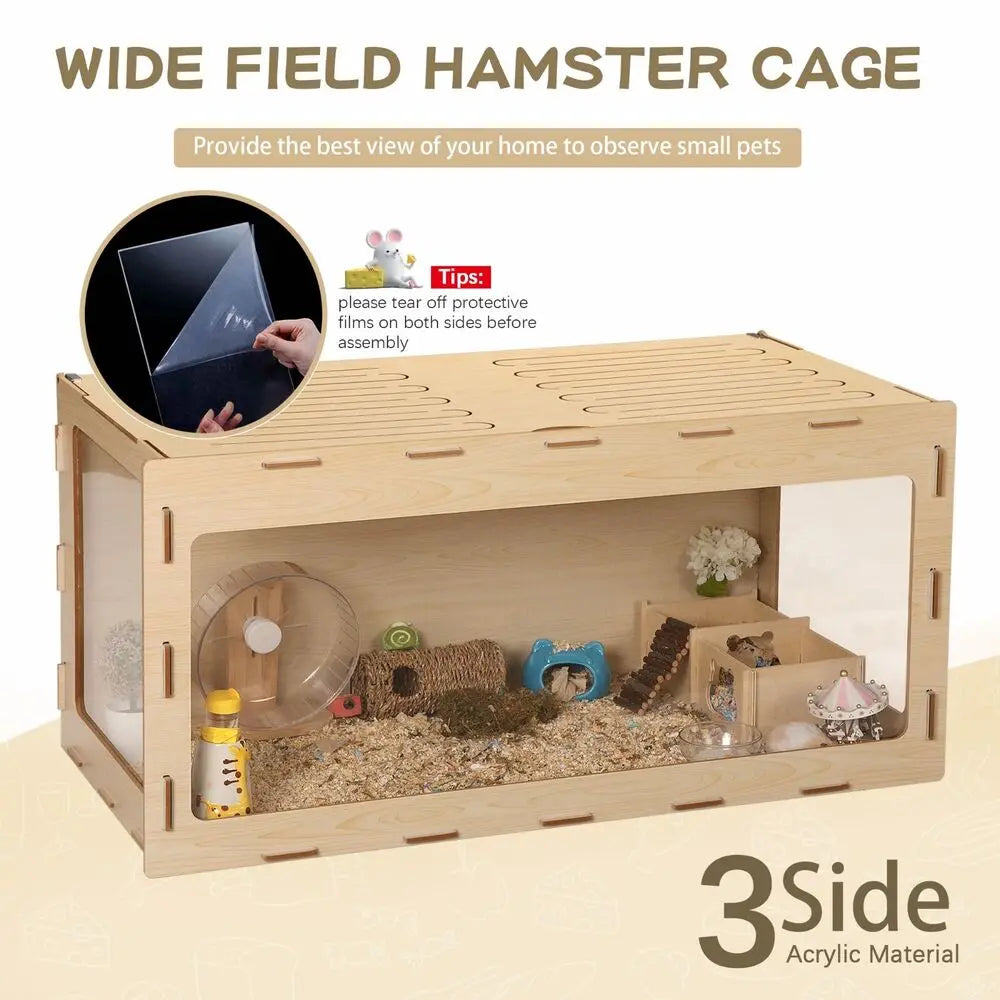 Modern MDF & Acrylic Hamster Cage with Large Viewing Area