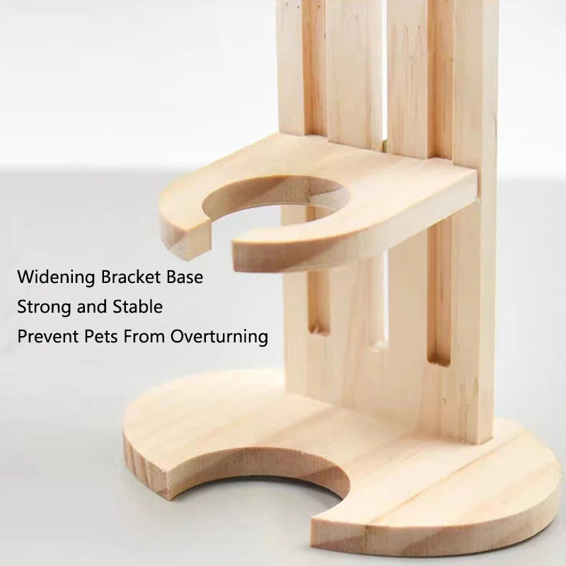 Adjustable Wooden Water Bottle Holder for Hamsters