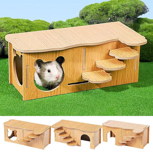 Wooden Hamster Hideout House