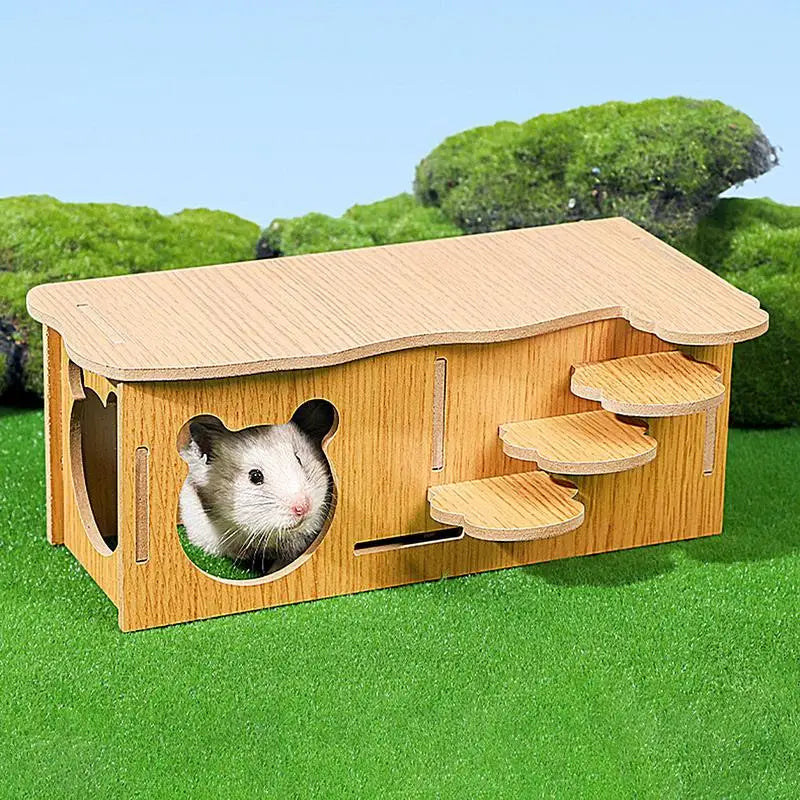 Wooden Hamster Hideout House