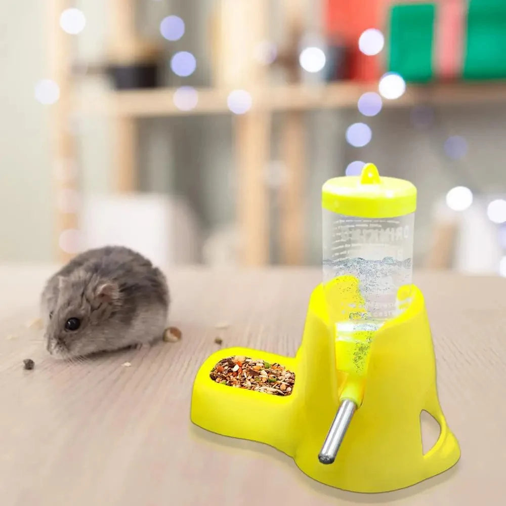 2-in-1 Hamster Water Bottle and Food Dispenser