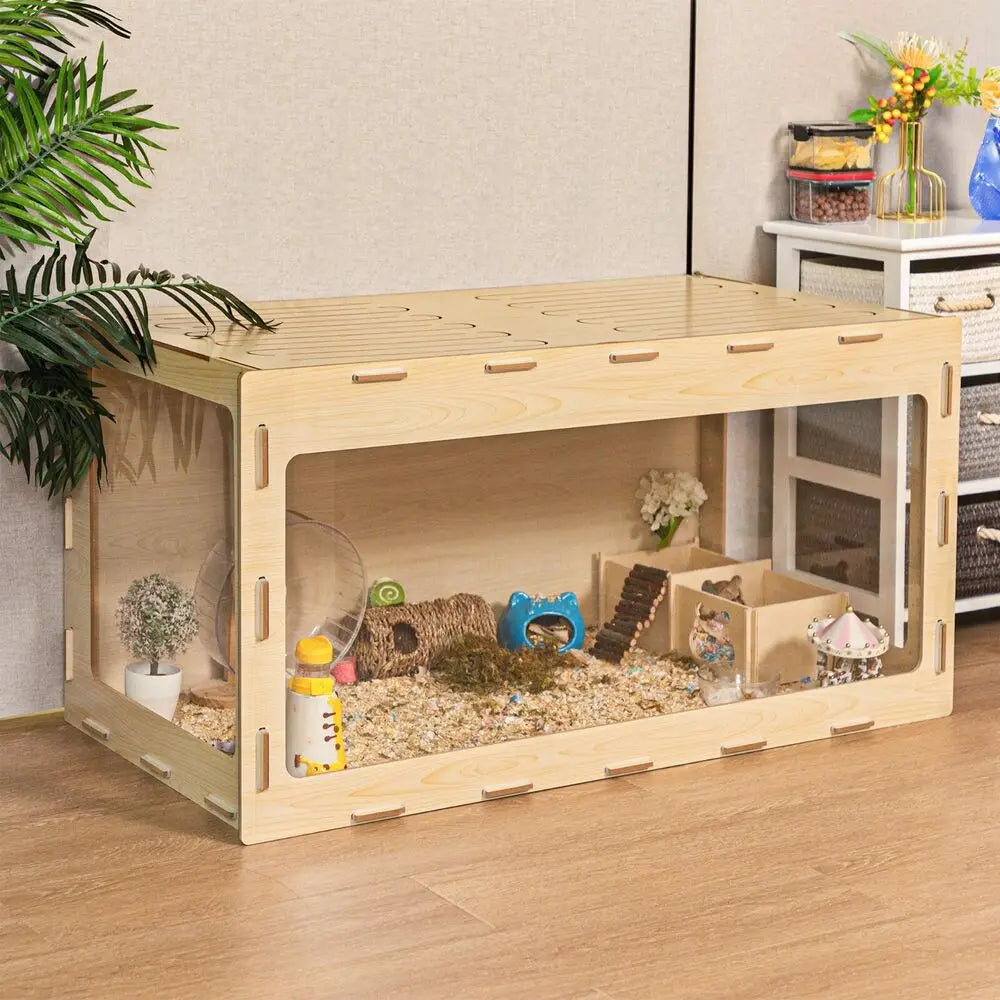 Modern MDF & Acrylic Hamster Cage with Large Viewing Area