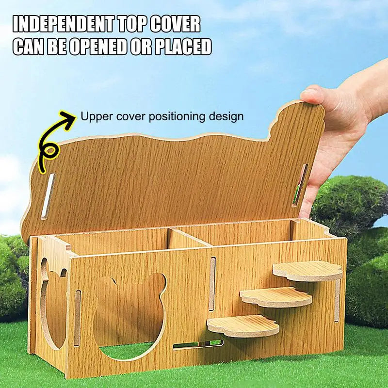 Wooden Hamster Hideout House